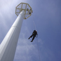 Lethbridge College training tower training action abseiling